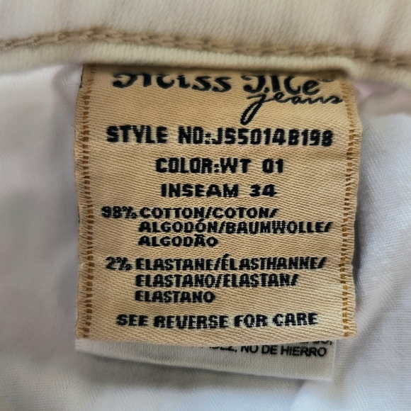 NWT Miss Me "Signature Boot" Bootcut White Jean Beaded Wood | Women's Size 28 - Picture 11 of 14